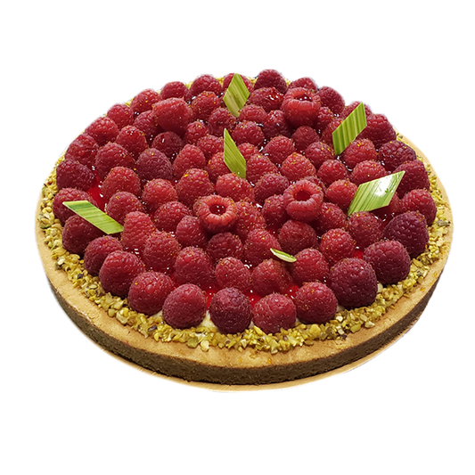 Tarte aux framboises fraîches