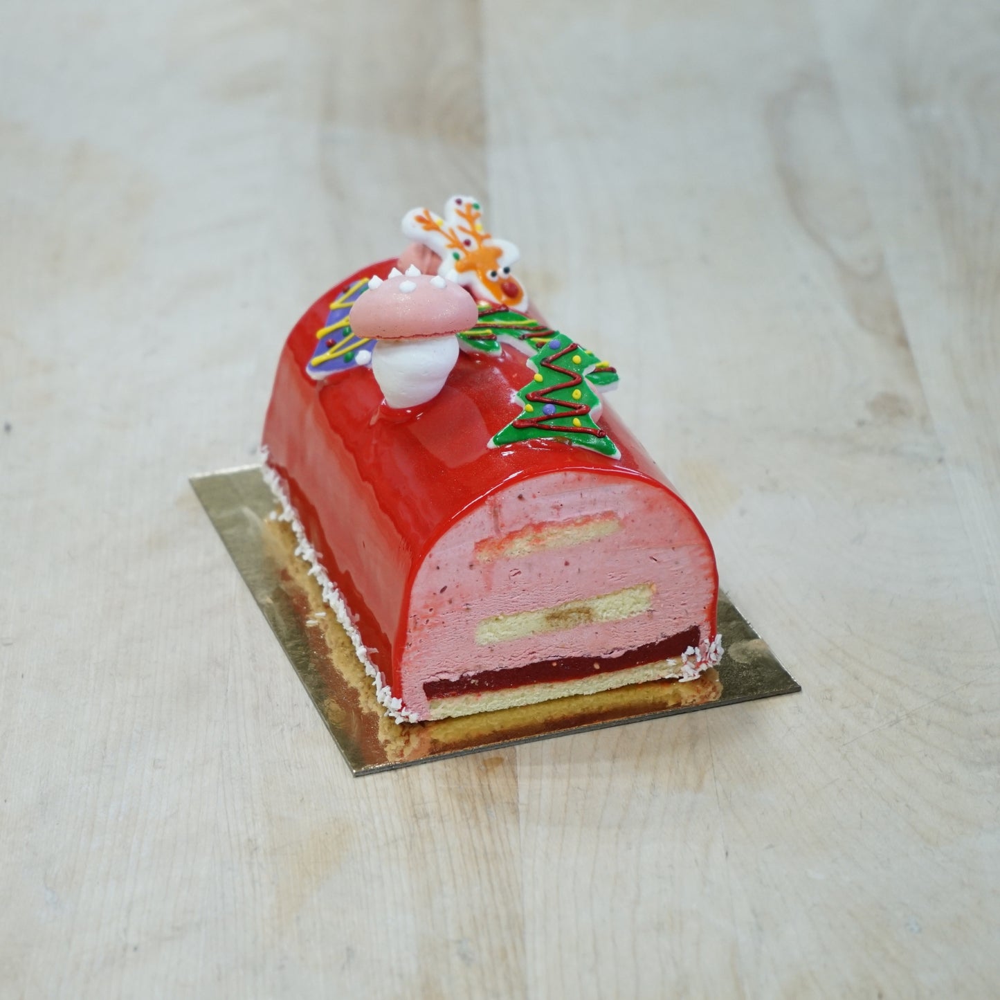 Red Berry Mousse Yule Log