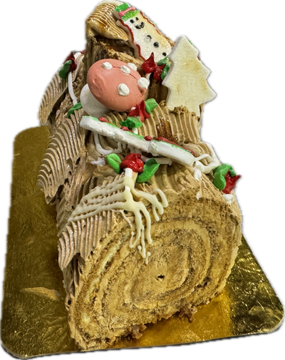 Coffee buttercream Yule log