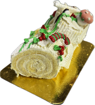 Vanilla buttercream Yule log